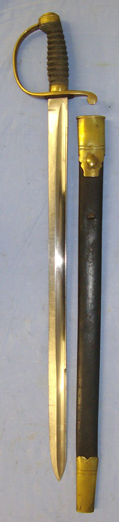 Victorian British Dockyard Or River Police Brass Hilt Sword / Hanger Sidearm & Scabbard. ED 3027 Sword