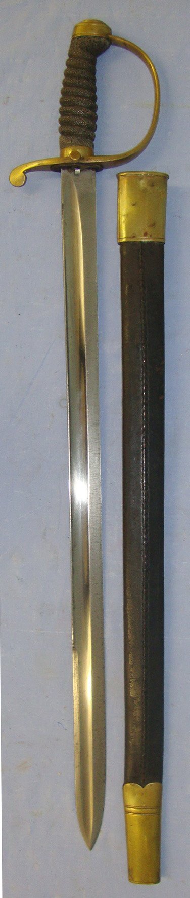  Victorian British Dockyard Or River Police Brass Hilt Sword / Hanger Sidearm & Scabbard. ED 3027 Sword