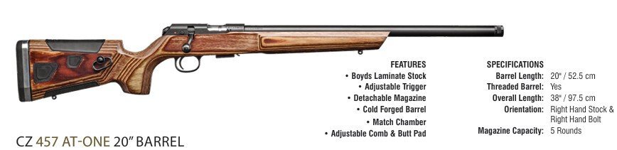  CZ AT-ONE Bolt Action .22 RF Rifle
