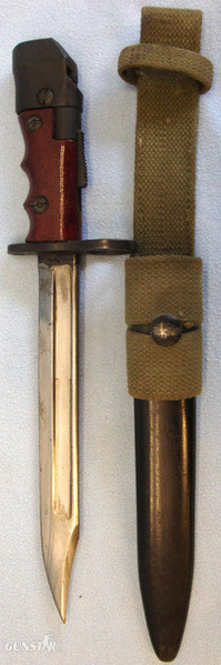 No 7 MK 1/L Swivelling Pommel Bayonet With Red Composite Grips For No 4 Rifles,  Bayonet in 