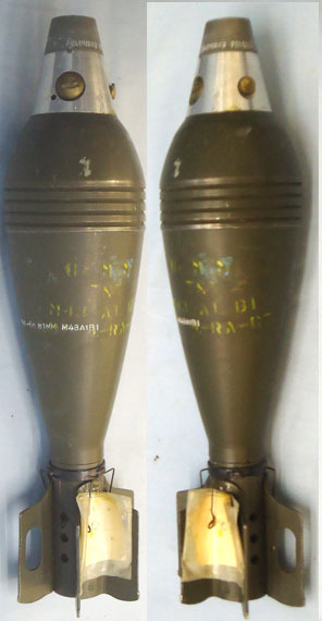 INERT DEACTIVATED. Unfired American, ¾ sectioned 81mm High Explosive (HE) Mortar And Fuse. Sn. - 16366 INERT DEACTIVATED. Unfired American, ¾ sectioned 81mm High Explosive (HE) Mortar And Fuse. Sn. - 16366  Other Ammunition