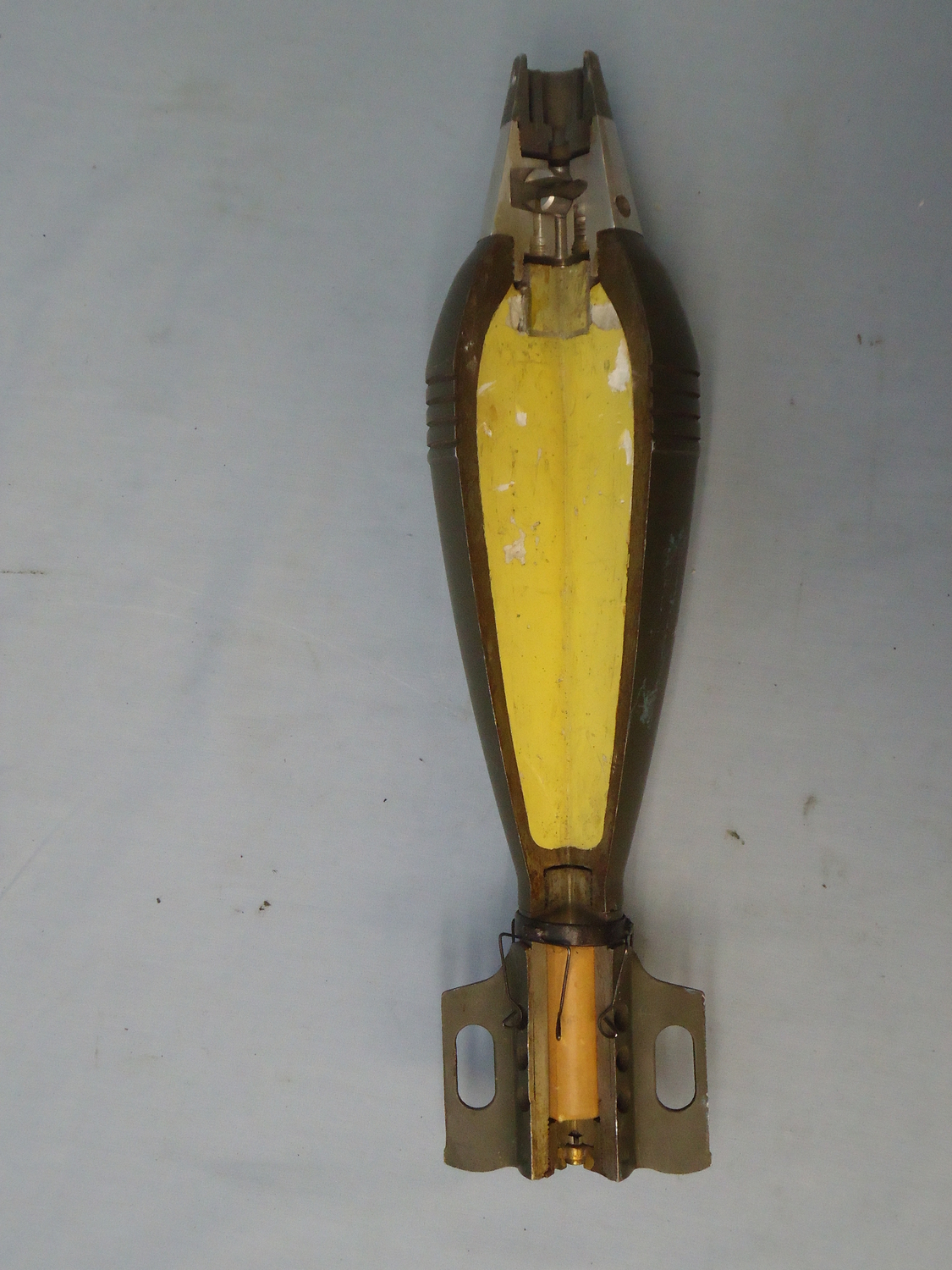 INERT DEACTIVATED. Unfired American, ¾ sectioned 81mm High Explosive (HE) Mortar And Fuse. Sn. - 16366 INERT DEACTIVATED. Unfired American, ¾ sectioned 81mm High Explosive (HE) Mortar And Fuse. Sn. - 16366  Other Ammunition - {CATEGORY}