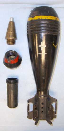  81mm WW2 Japanese High Explosive mortar inert 81mm WW2 Japanese High Explosive mortar  Antique & Militaria