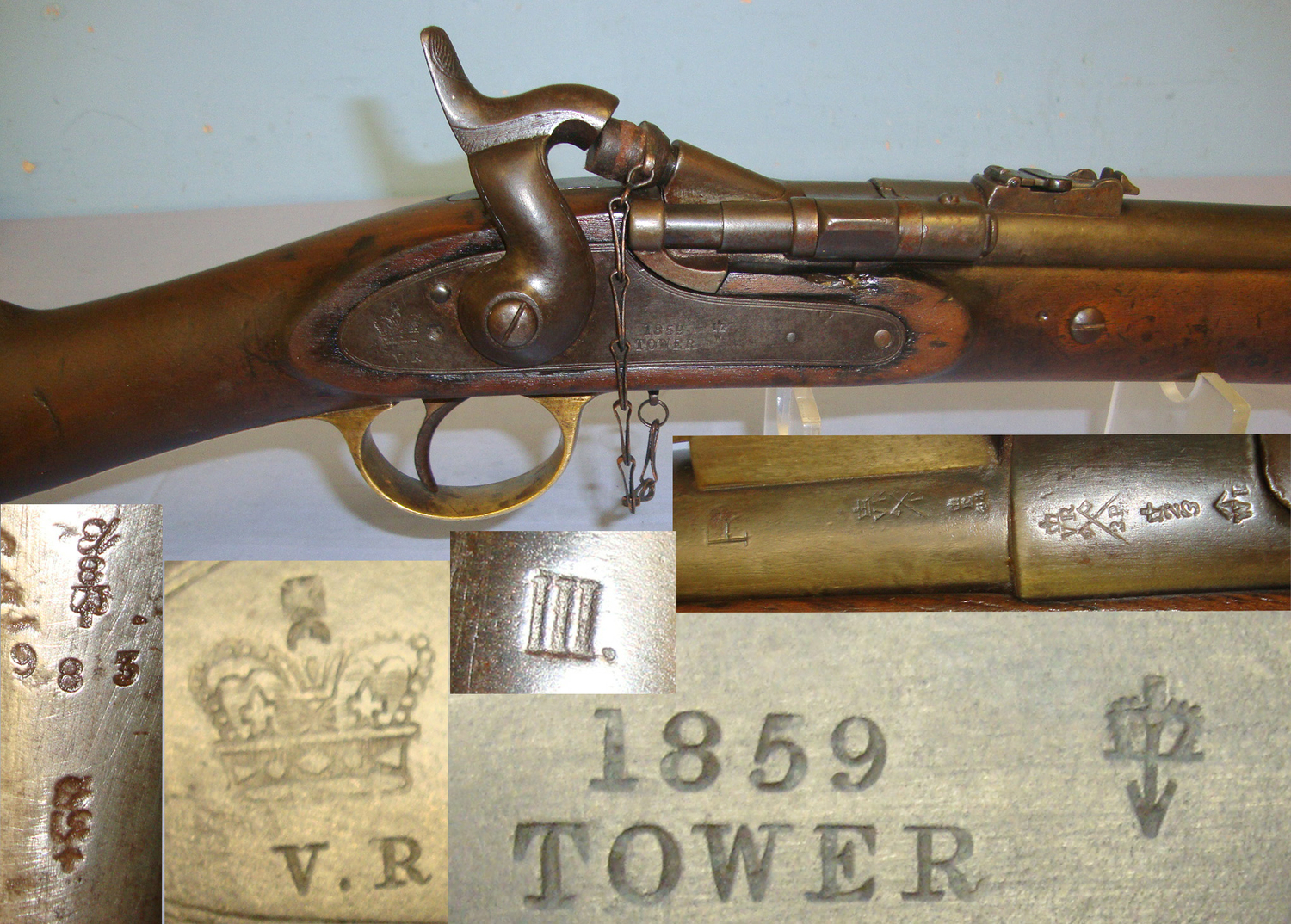 Royal Small Arms Factory (Enfield) British WD, 1859 Dated, 5 Groove, Enfield Tower Snider MK III .577 Calibre Cavalry Carbine With Chained Nipple Protector & Original 2 Piece Steel Cleaning Rod. Sn 21150  Single Shot .577 Rifle