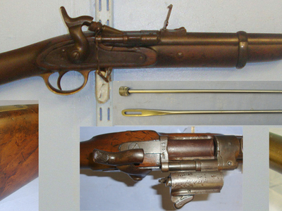Royal Small Arms Factory (Enfield) British WD, 1859 Dated, 5 Groove, Enfield Tower Snider MK III .577 Calibre Cavalry Carbine With Chained Nipple Protector & Original 2 Piece Steel Cleaning Rod. Sn 21150  Single Shot .577 Rifle