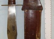 VERY RARE**Original**WW2 Era Indian Made Chindit & Air Crew V44 USA Type Survival / Fighting Bowie Knife & Scabbard. Sn 23630 Knive