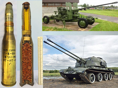 Russian Unfired, 57mm (57x348SR) HET (High Explosive Tracer) Quarter Sectioned Round For The S-60 Anti-Aircraft Gun & ZSU-57-2 Anti-Aircraft Self Propelled Gun. - O 1853 Russian Unfired, 57mm (57x348SR) HET (High Explosive Tracer) Quarter Sectioned Round For The S-60 Anti-Aircraft Gun & ZSU-57-2 Anti-Aircraft Self Propelled Gun. - O 1853  Other