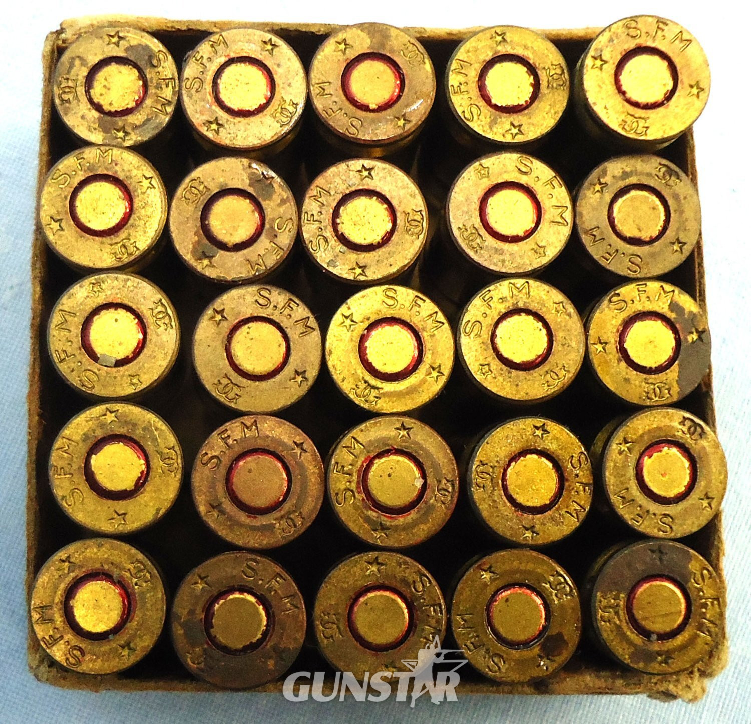 DEACTIVATED INERT. 25 Round Box of Gevolet, Paris 9mm (9x23) Bayard Automatic Pistol Rounds. O 2316 DEACTIVATED INERT. 25 Round Box of Gevolet, Paris 9mm (9x23) Bayard Automatic Pistol Rounds. O 2316 Various Other Ammunition