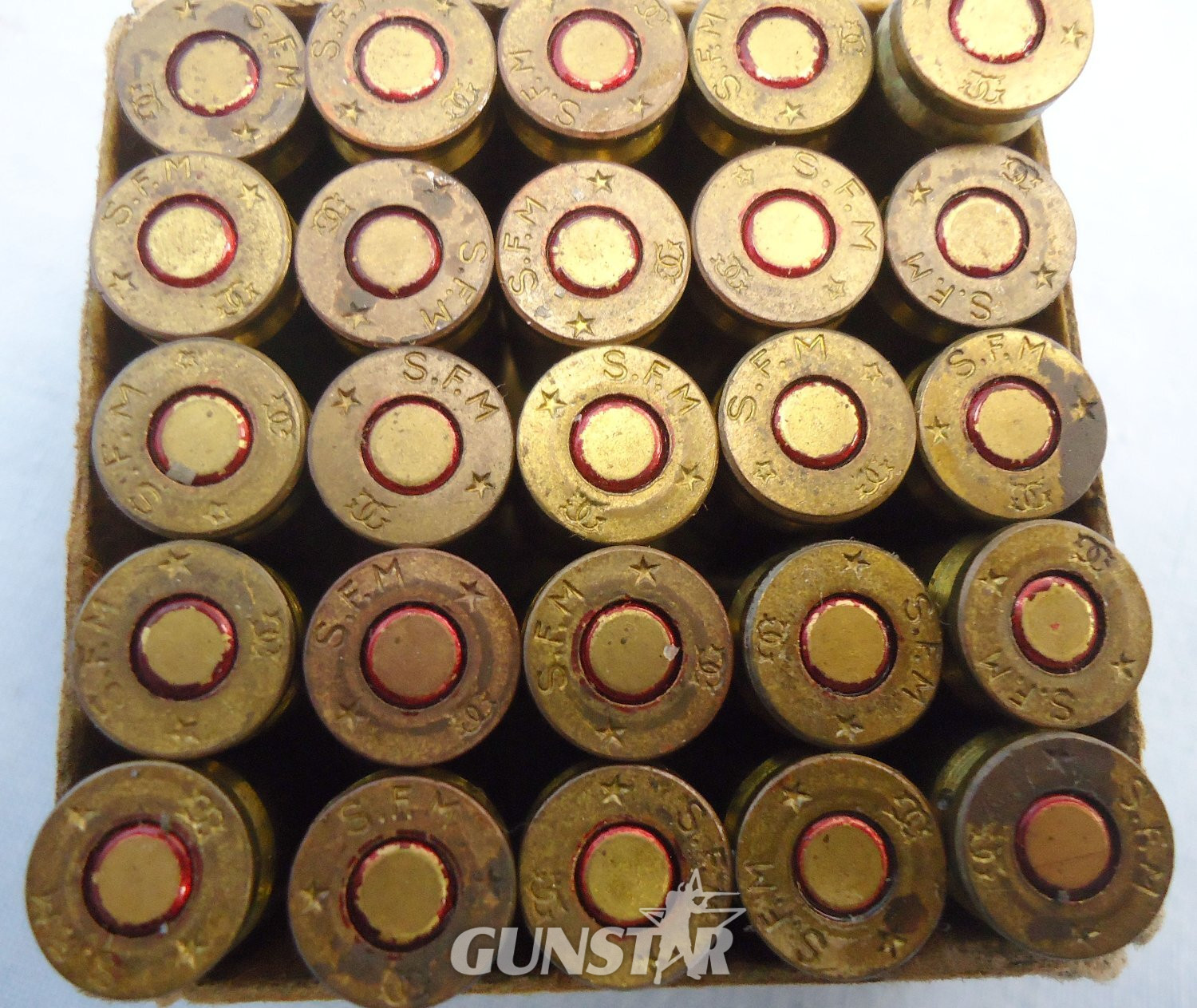 DEACTIVATED INERT. 25 Round Box of Gevolet, Paris 9mm (9x23) Bayard Automatic Pistol Rounds. O 2316 DEACTIVATED INERT. 25 Round Box of Gevolet, Paris 9mm (9x23) Bayard Automatic Pistol Rounds. O 2316 Various Other Ammunition - {CATEGORY} in 
