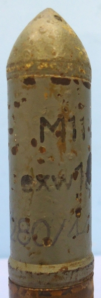 INERT DEACTIVATED. German, WW2, 1943 Dated 20 mm MK151/20 (20x82) Practice Meinengeschloss (M geschloss) Cannon Round. - O 964 INERT DEACTIVATED. German, WW2, 1943 Dated 20 mm MK151/20 (20x82) Practice Meinengeschloss (M geschloss) Cannon Round. - O 964  Other Ammunition - {CATEGORY} in 