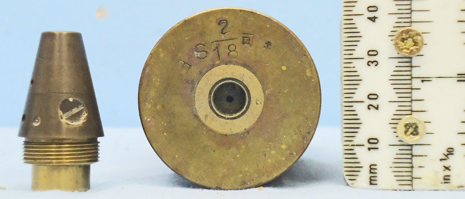DEACTIVATED INERT. Rare, Japanese Navy, Unfired, WW2, Type 96, 25mm (25x163) High Explosive Tracer (HE/T) Round. - O 2165 DEACTIVATED INERT. Rare, Japanese Navy, Unfired, WW2, Type 96, 25mm (25x163) High Explosive Tracer (HE/T) Round. - O 2165  Other Ammunition