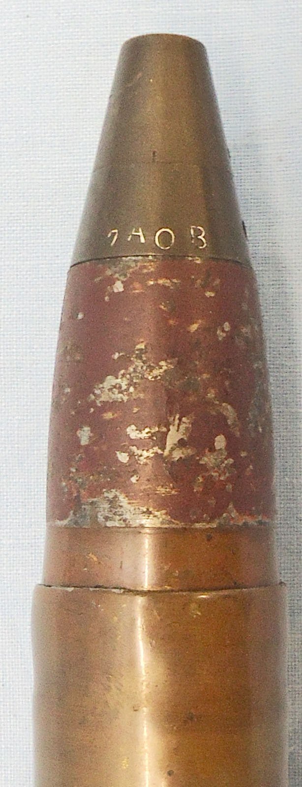 DEACTIVATED INERT. Rare, Japanese Navy, Unfired, WW2, Type 96, 25mm (25x163) High Explosive Tracer (HE/T) Round. - O 2165 DEACTIVATED INERT. Rare, Japanese Navy, Unfired, WW2, Type 96, 25mm (25x163) High Explosive Tracer (HE/T) Round. - O 2165  Other Ammunition 