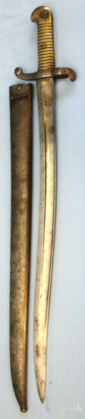 French M1842/59 Bayonet and Scabbard. Bayonet