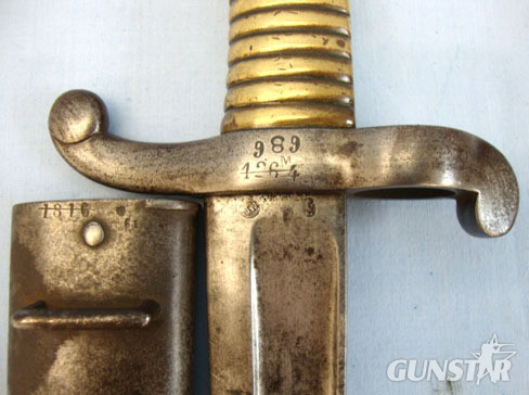  French M1842/59 Bayonet and Scabbard. Bayonet