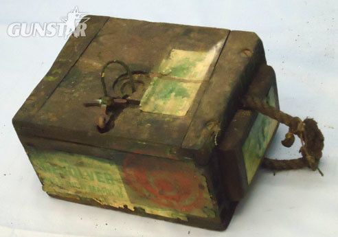 Wooden Ammunition Box With Metal Liner Originally containing 240 Rounds Of .455  Wooden Ammunition Box With Metal Liner Originally containing 240 Rounds Of .455  Antique & Militaria in 