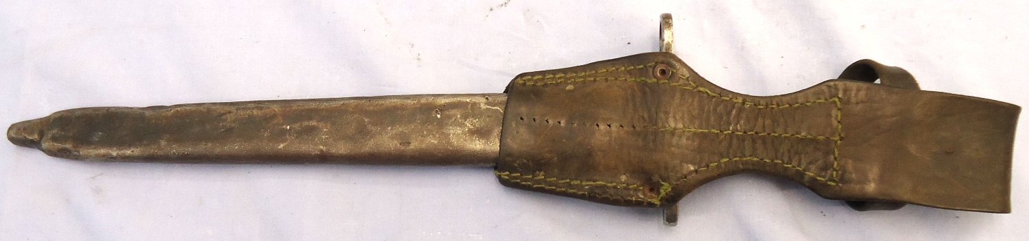 {CATEGORY} - WW1, Turkish, Ersatz Pattern Model 1890 Bayonet, Steel Scabbard and Leather Frog. Sn 23478:3 Bayonet in 