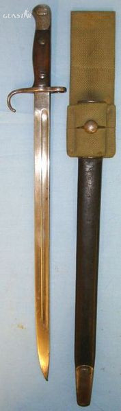 Sanderson British 1st Pattern, 1909 Dated Hook Quillon '07' Sword Bayonet By San Bayonet in 