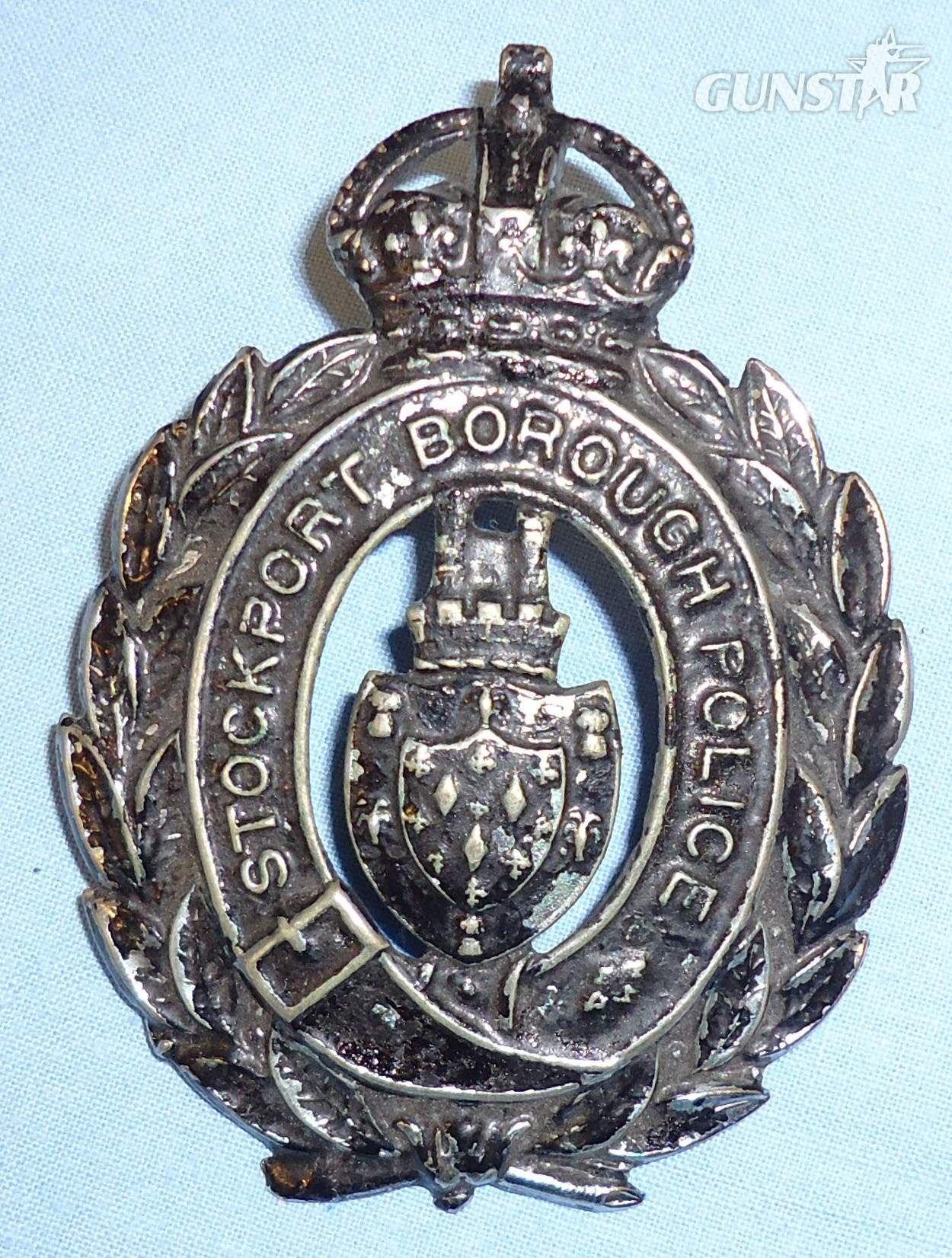 Stockport Borough Police Helmet Plate. BA 893. Stockport Borough Police Helmet Plate. BA 893.  Antique & Militaria in 