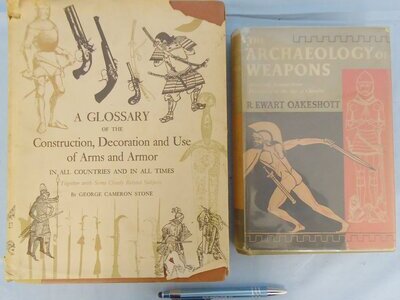 Pair* Two Hardback Books ‘The Archaeology of Weapons’ and ‘A Glossary of the Construction, Decoration and use of Arms and Armour’. BO 484. Pair* Two Hardback Books ‘The Archaeology of Weapons’ and ‘A Glossary of the Construction, Decoration and use of Arms and Armour’. BO 484.  Other Accessory