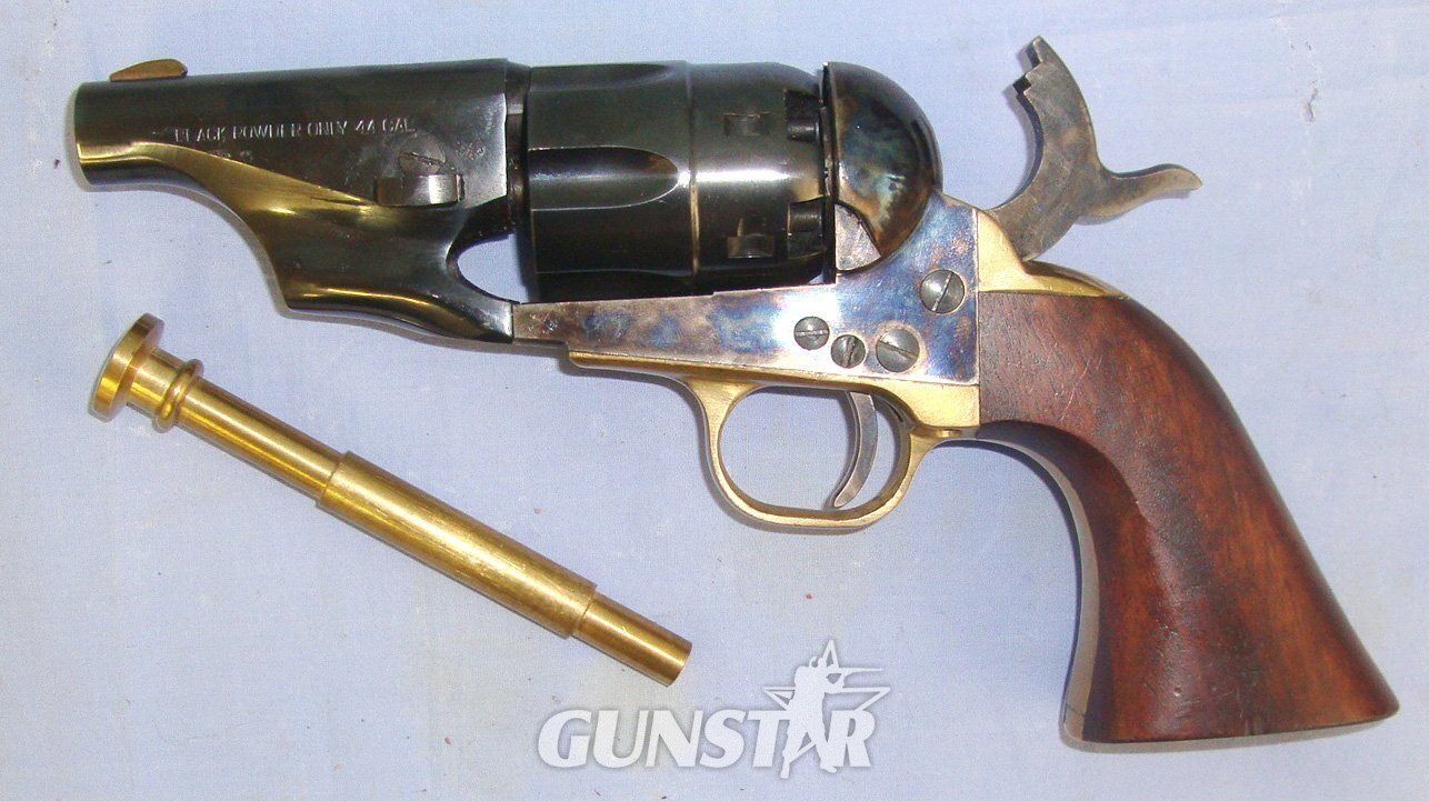  UNUSUAL SNUBNOSE VARIANT**QUALITY**Pietta Italy Colt Model 1860 Army .44 Calibre Cap & Ball Percussion Revolver With 3” Barrel Blued & Colour Case Hardened Frame, With Factory Brass Loading Rod. Sn 22643:26 None Revolver