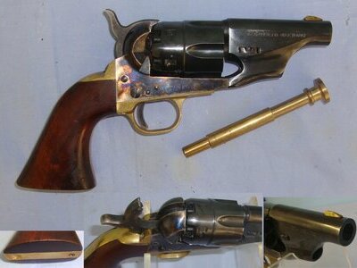 UNUSUAL SNUBNOSE VARIANT**QUALITY**Pietta Italy Colt Model 1860 Army .44 Calibre Cap & Ball Percussion Revolver With 3” Barrel Blued & Colour Case Hardened Frame, With Factory Brass Loading Rod. Sn 22643:26 None Revolver