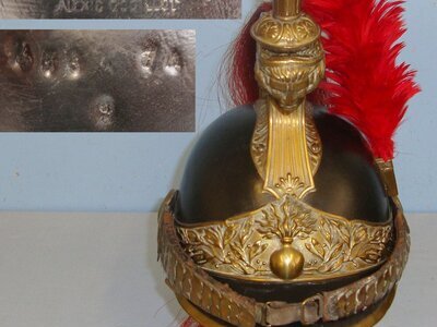 Late 1800\'s Third Republic Era French Model 1876 Cuirassier Cavalry Regiment Helmet by Alexis Godillot (1816-1893) With Plumes & Horse Hair Mane. Sn 17563  Clothing