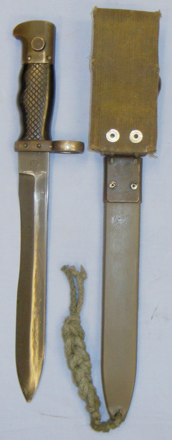  Spanish M1969 Bayonet for the Model B Cetme 7.62 mm Assault Rifle and Scabbard. 20821.10. Bayonet