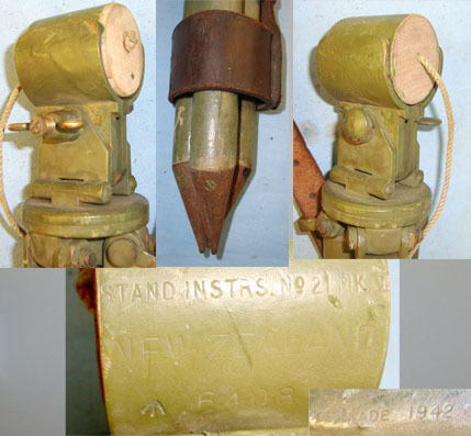  New Zealand Made British WD Stand Instrument No 21 MK V Sniper & Artillery Obser Stand Instrument No 21 MK V Sniper & Artillery Observer’s Brass & Wood Tri-Pod F Sight & Optic
