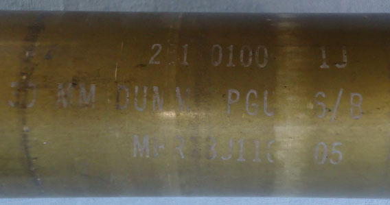  INERT DEACTIVATED. American GAU-8 (30x173), 7 Barrelled Gatling Aircraft Gun Drill Round. - O 1593 INERT DEACTIVATED. American GAU-8 (30x173), 7 Barrelled Gatling Aircraft Gun Drill Round. - O 1593  Other Ammunition