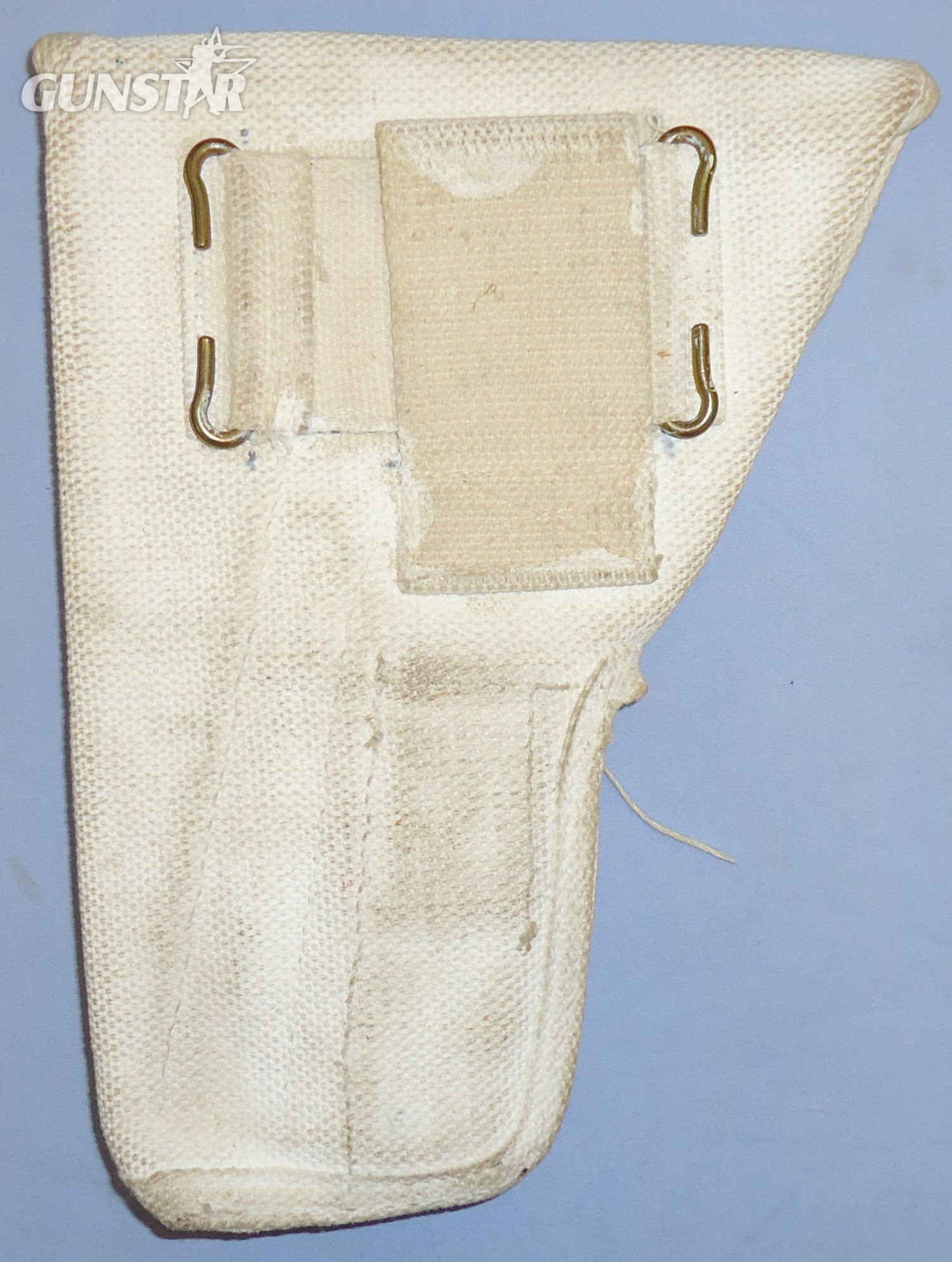  Browning 1968 Dated Snow Como White British Army Webbing Holster for the Military 9mm Browning High Power automatic pistol. L 273.  Antique & Militaria