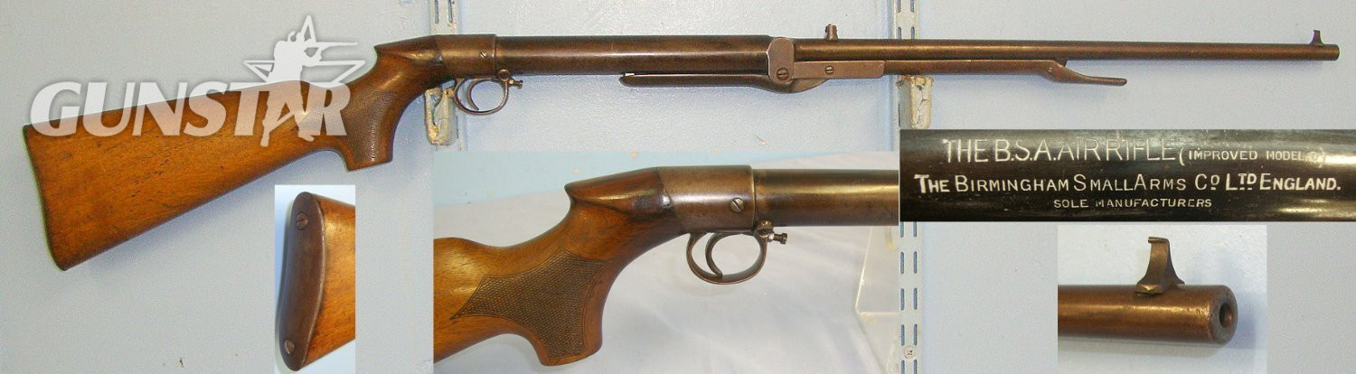 1905-1914 BSA Lincoln Jeffries Patent Improved Model D .177 Calibre Pistol Grip Stock Variant Underlever Air Rifle With Correct ‘Bayonet’ Catch Lever. Sn 23457 air rifle .177 in 
