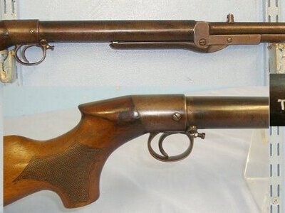 1905-1914 BSA Lincoln Jeffries Patent Improved Model D .177 Calibre Pistol Grip Stock Variant Underlever Air Rifle With Correct ‘Bayonet’ Catch Lever. Sn 23457 air rifle .177