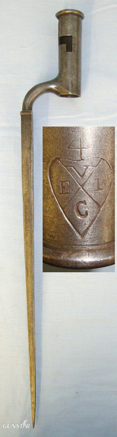 18th Century British East India Company (EIC) 4” Socket Bayonet For Brown Bess Muzzle Loading Flintlock Muskets. BAYO 343 Bayonet in 