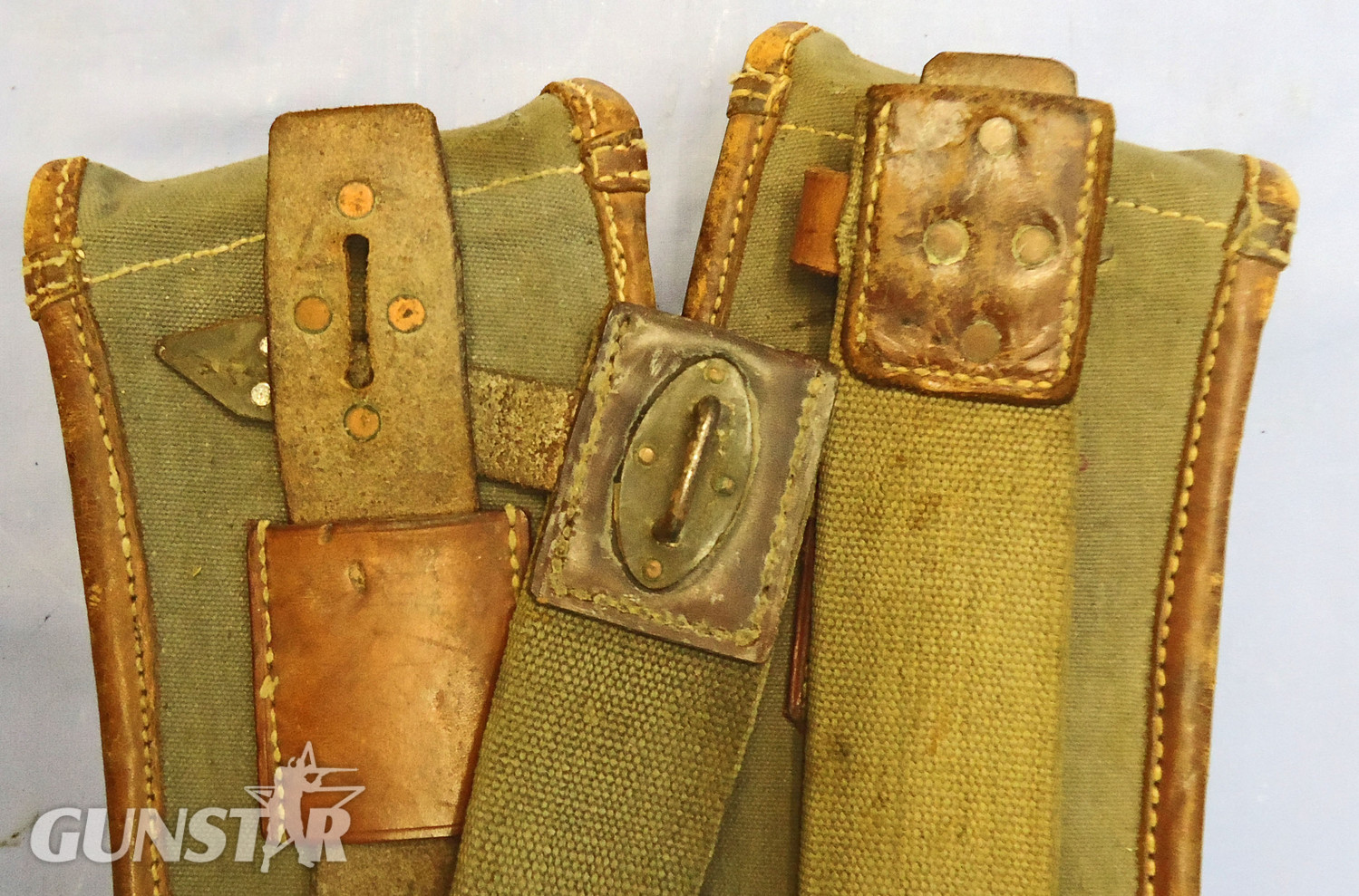 {CATEGORY} - German, WW2, 1938 Dated, Twin Bandoleer of 8 x MG13 25 Round Magazines. - L 261 German, WW2, 1938 Dated, Twin Bandoleer of 8 x MG13 25 Round Magazines. - L 261 Other Accessory in 