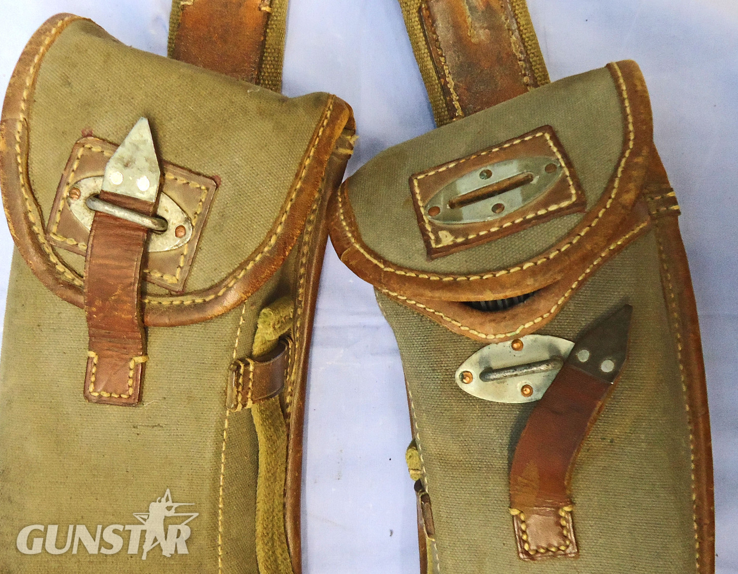 {CATEGORY} - German, WW2, 1938 Dated, Twin Bandoleer of 8 x MG13 25 Round Magazines. - L 261 German, WW2, 1938 Dated, Twin Bandoleer of 8 x MG13 25 Round Magazines. - L 261 Other Accessory
