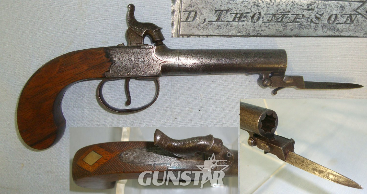 D. Thompson With Screw Off Barrel & Folding Sprung Bayonet. Sn 22128 None Muzzleloader in 