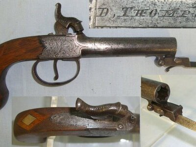D. Thompson With Screw Off Barrel & Folding Sprung Bayonet. Sn 22128 None Muzzleloader