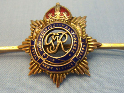 Royal Army Service Corps Sweetheart Brooch. 9 Ct Gold And Enamel G.V.I.R. Royal Army Service Corps Sweetheart Brooch. Other Accessory