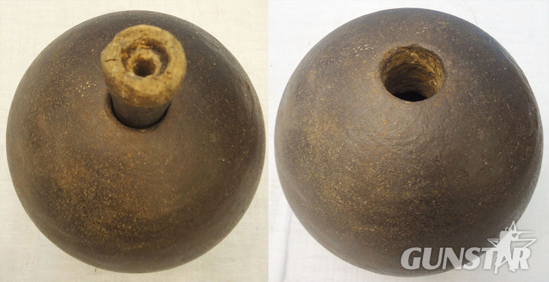 INERT DEACTIVATED. British Crimean War & Victorian Era, Unfired Land Service, 8 Inch Mortor, High Explosive & Boxer Long Mortor Fuse. - O 1719 INERT DEACTIVATED. British Crimean War & Victorian Era, Unfired Land Service, 8 Inch Mortor, High Explosive & Boxer Long Mortor Fuse. - O 1719  Other Ammunition