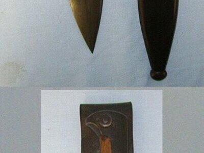 WW1 1916 / 1917 Imperial German Durkopp Werke Model 1898/05 G98 Mauser Saw Back Butcher Bayonet, Steel Scabbard & 1915 Kleinheinz Munchen (Munich) Leather Frog. Sn 23244  Bayonet