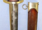EARLY PRODUCTION**Nazi German 1933 Pattern SA Dagger With Motto Etched Blade By August Bickel Steinbach Hallenberg (Rarity 4) To ‘Fr’ (SA Group Franken Nuremberg) & Scabbard. Sn 23484:43 Knive