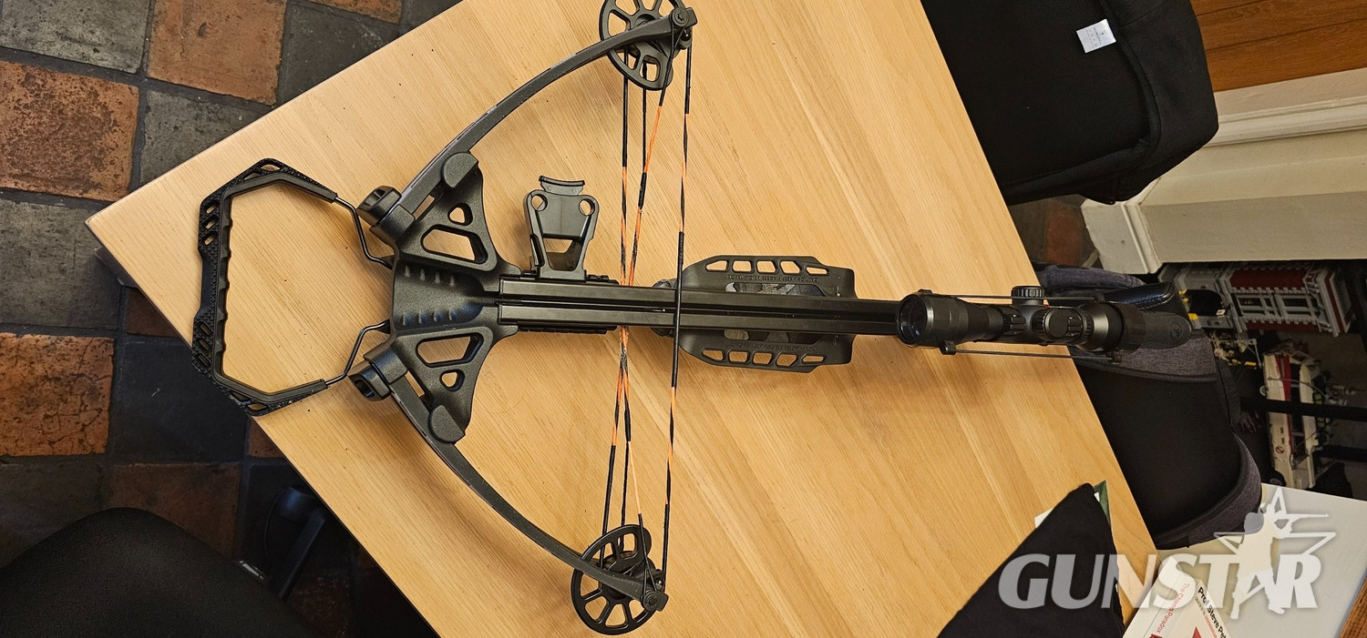 BarreBarnett introduces the all-new Explorer series with impressive power anc performance in an affordable package. The XP380 features a pass-through foregrip, adjustable butt stock, and exclusive Strike  Crossbows and Bows