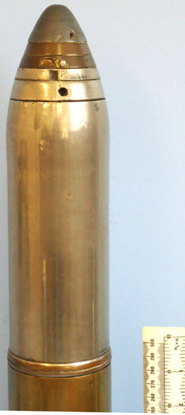  German 75mm (75x278R) Erhardt Field Gun Shrapnal Round. German 75mm (75x278R) Erhardt Field Gun Shrapnal Round. Antique & Militaria