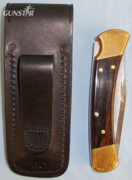  American ‘Buck 110’ Locking Pocket Knife and Leather Sheath. ED 2644. Hunting Knive