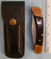 American ‘Buck 110’ Locking Pocket Knife and Leather Sheath. ED 2644. Hunting Knive