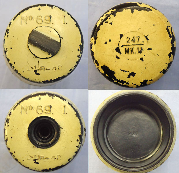  DEACTIVATED INERT. WW2 1940 Dated, British, DRILL, No.69 I Bakelite Hand Grenade By DLR (Thomas De La Rue London) With All-Ways Weighted Fuse Tape. - O 2070 DEACTIVATED INERT. WW2 1940 Dated, British, DRILL, No.69 I Bakelite Hand Grenade By DLR (Thomas De La Rue London) With All-Ways Weighted Fuse Tape. - O 2070  Other Ammunition
