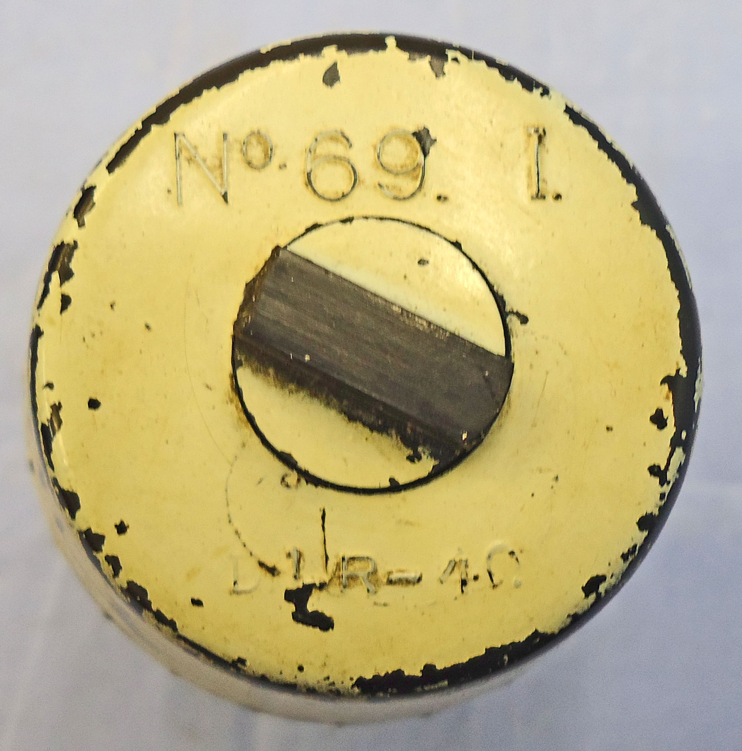 {CATEGORY} - DEACTIVATED INERT. WW2 1940 Dated, British, DRILL, No.69 I Bakelite Hand Grenade By DLR (Thomas De La Rue London) With All-Ways Weighted Fuse Tape. - O 2070 DEACTIVATED INERT. WW2 1940 Dated, British, DRILL, No.69 I Bakelite Hand Grenade By DLR (Thomas De La Rue London) With All-Ways Weighted Fuse Tape. - O 2070  Other Ammunition in 