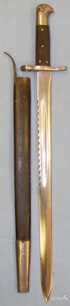 Very Rare* British Volunteer Sawback Bayonet & Part Scabbard. 20327. Bayonet in 