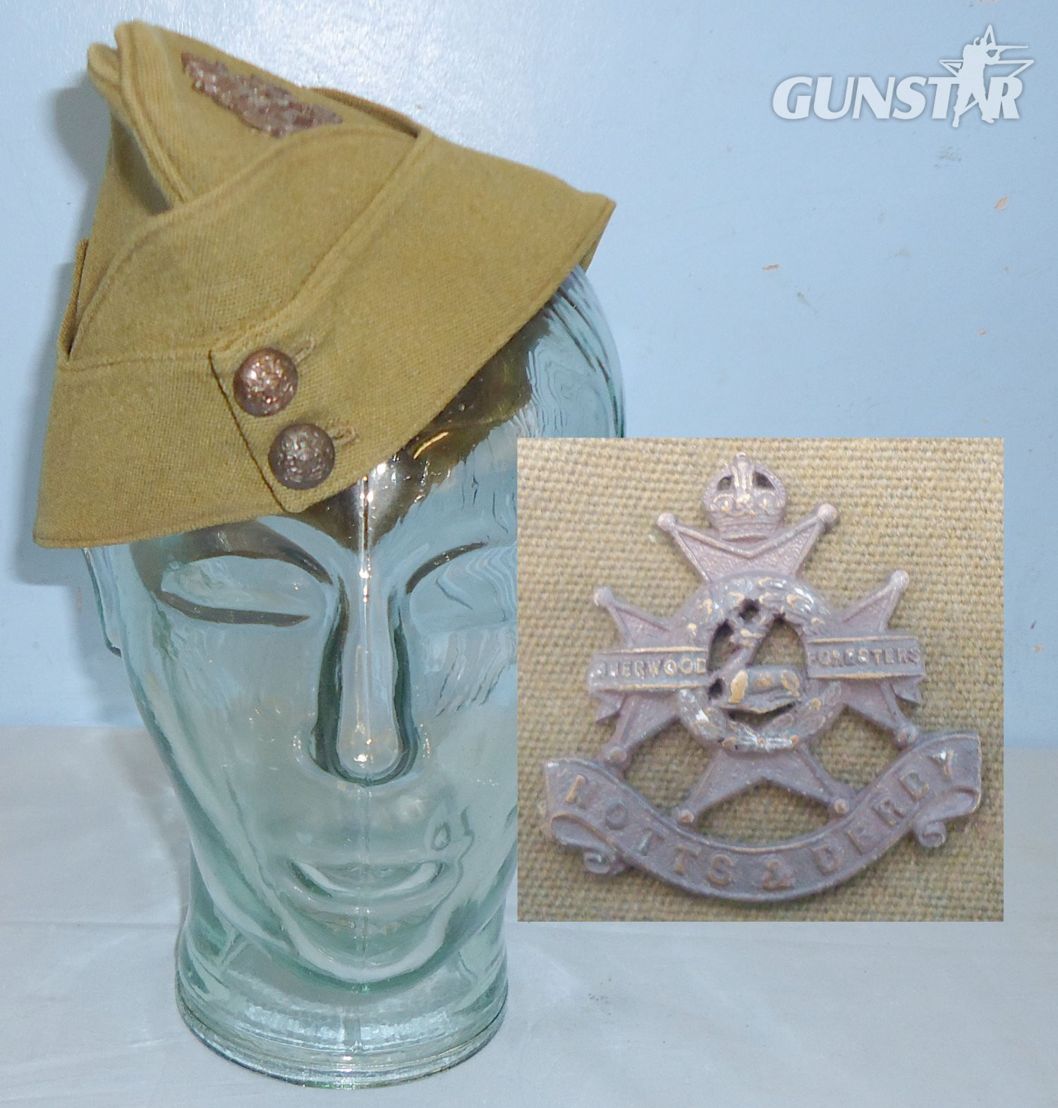 WWII Notts and Derby (Sherwood Foresters) Other Ranks Forage Cap and Badge. 22441:29. WWII Notts and Derby (Sherwood Foresters) Other Ranks Forage Cap and Badge. 22441:29.  Antique & Militaria in 
