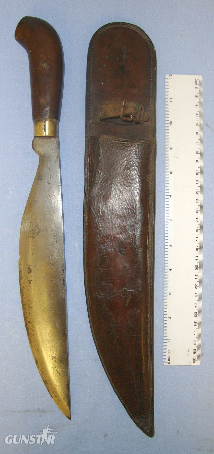 SCARCE**UNUSUAL**WW2 Burma Campaign British Chindit Special Forces, Fighting Knife / Machete With Barong Blade & British Military Form Leather Scabbard. Sn 21889 Other Blade in 
